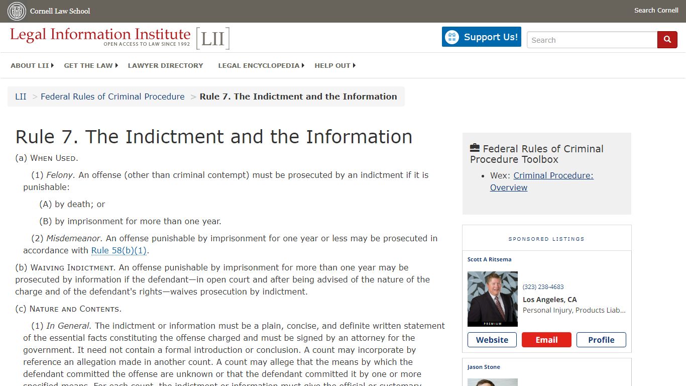 Rule 7. The Indictment and the Information | Federal Rules of Criminal ...